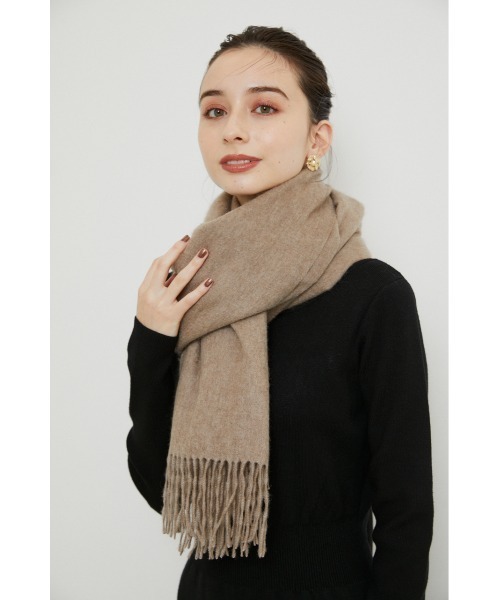 rienda（リエンダ）の「カシミア100％マフラー（マフラー・レディース・ブラック/アイボリー/ライトブラウン・FREE）」の3枚目の写真