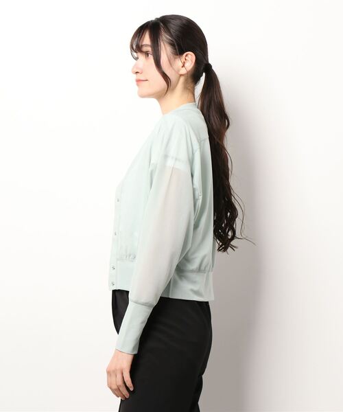 DONOBAN（ドノバン）の「シアースナップカーディガン（カーディガン/ボレロ・レディース・ホワイト/ブラック/グレー/ミント・F）」の5枚目の写真