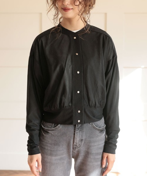 DONOBAN（ドノバン）の「シアースナップカーディガン（カーディガン/ボレロ・レディース・ホワイト/ブラック/グレー/ミント・F）」の18枚目の写真