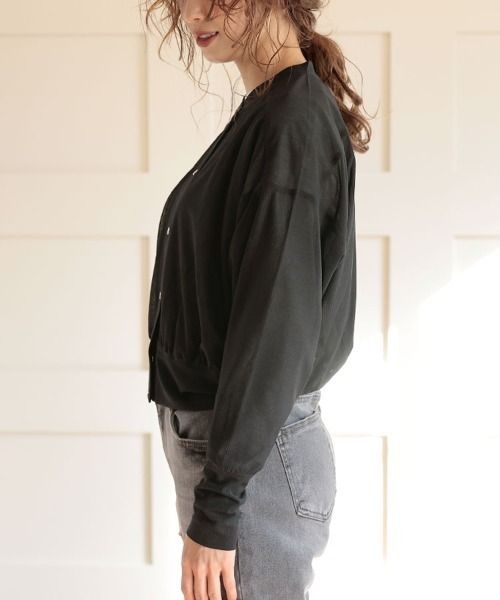 DONOBAN（ドノバン）の「シアースナップカーディガン（カーディガン/ボレロ・レディース・ホワイト/ブラック/グレー/ミント・F）」の17枚目の写真