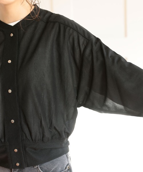 DONOBAN（ドノバン）の「シアースナップカーディガン（カーディガン/ボレロ・レディース・ホワイト/ブラック/グレー/ミント・F）」の14枚目の写真