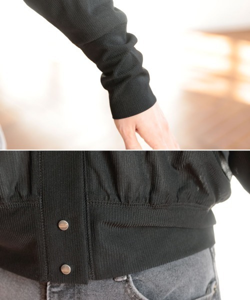 DONOBAN（ドノバン）の「シアースナップカーディガン（カーディガン/ボレロ・レディース・ホワイト/ブラック/グレー/ミント・F）」の13枚目の写真