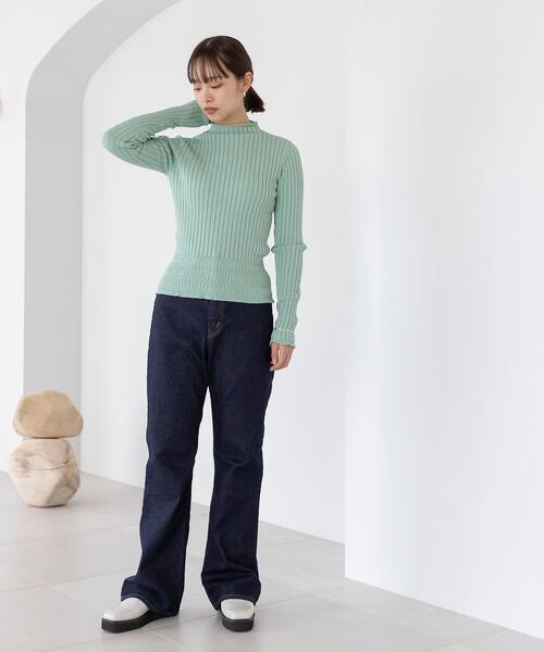 CITEN（シテン）の「＜CITEN（シテン）＞リブハイネックトップ ニット（ニット/セーター・レディース・オフホワイト/ライム/ライラック・FREE）」の6枚目の写真
