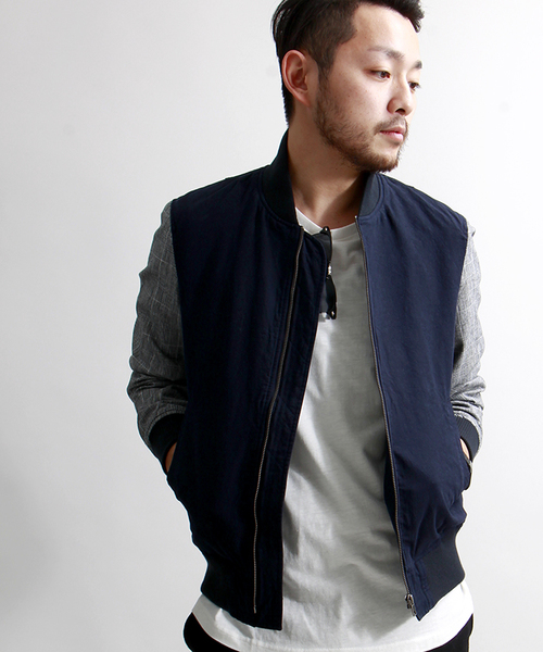 WEGO(ウィゴー)の「WEGO/フレンチリネン混MA-1(ミリタリージャケット・メンズ・ブルー/その他1・MEDIUM/LARGE)」の2枚目の写真