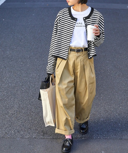 forksy.】前後2WAYリングスナップクロップドカーディガン