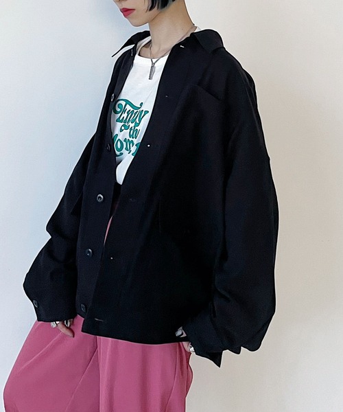 PAGEBOY（ページボーイ）の「ダッドサイズミリタリージャケット（ミリタリージャケット・レディース・ブラック/カーキ/ライトベージュ・FREE）」の7枚目の写真