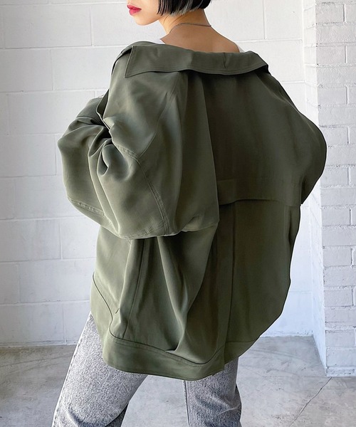 PAGEBOY（ページボーイ）の「ダッドサイズミリタリージャケット（ミリタリージャケット・レディース・ブラック/カーキ/ライトベージュ・FREE）」の13枚目の写真