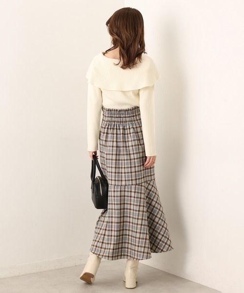 one after another NICE CLAUP(ワンアフターアナザーナイスクラップ)の「Sサイズあり チェックマーメイドスカート WEB限定商品(スカート・レディース・グレー系その他/ベージュ系その他/ブルー系その他・SMALL/MEDIUM)」の6枚目の写真