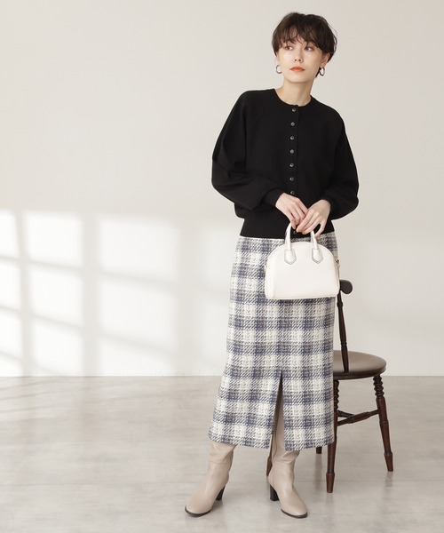 N.（N. Natural Beauty Basic）（エヌエヌナチュラルビューティーベーシック）の「【S Size Line】◆ツイードチェックタイトスカート（スカート・レディース・ブラック系その他/ブルー系その他・SMALL/MEDIUM）」の6枚目の写真