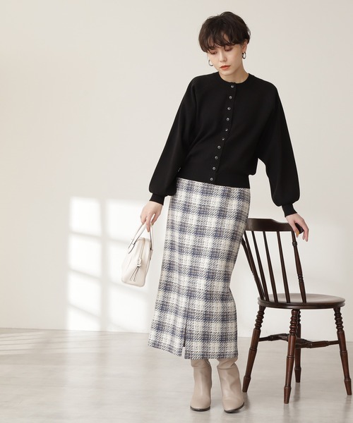 N.（N. Natural Beauty Basic）（エヌエヌナチュラルビューティーベーシック）の「【S Size Line】◆ツイードチェックタイトスカート（スカート・レディース・ブラック系その他/ブルー系その他・SMALL/MEDIUM）」の7枚目の写真