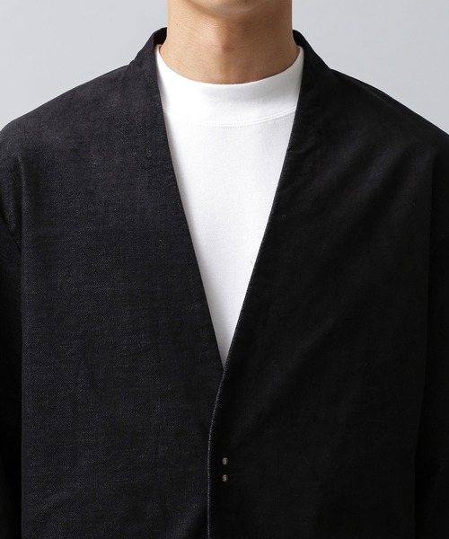 NANO universe（ナノユニバース）の「ヴィンテージ風モールスキン　ノーカラージャケット（テーラードジャケット・メンズ・ブラック/ネイビー/ベージュ/ブラウン・L/S/M/XL）」の6枚目の写真