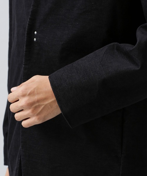 NANO universe（ナノユニバース）の「ヴィンテージ風モールスキン　ノーカラージャケット（テーラードジャケット・メンズ・ブラック/ネイビー/ベージュ/ブラウン・L/S/M/XL）」の7枚目の写真