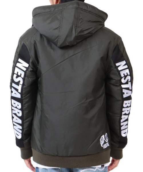 NESTA BRAND(ネスタブランド)の「撥水N2Bフード脱着JKT(ミリタリージャケット・メンズ・ブラック/カーキ・S/XXL/M/XL/L)」の12枚目の写真