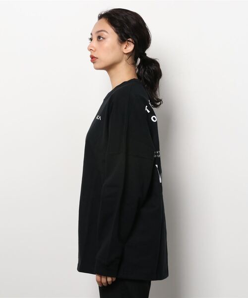 RVCA（ルーカ）の「RVCA/ルーカ   ビッグシルエット   バックプリントロゴロンT/ロングスリーブTEE   BC043-055（Tシャツ/カットソー・レディース・グリーン/ホワイト/ブラック・S/XS/M）」の18枚目の写真