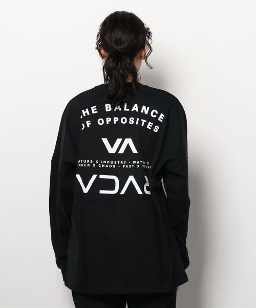 RVCA（ルーカ）の「RVCA/ルーカ   ビッグシルエット   バックプリントロゴロンT/ロングスリーブTEE   BC043-055（Tシャツ/カットソー・レディース・グリーン/ホワイト/ブラック・S/XS/M）」の10枚目の写真