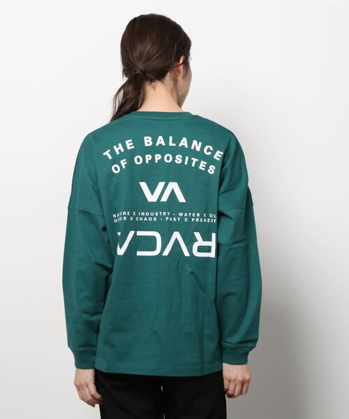 RVCA（ルーカ）の「RVCA/ルーカ   ビッグシルエット   バックプリントロゴロンT/ロングスリーブTEE   BC043-055（Tシャツ/カットソー・レディース・グリーン/ホワイト/ブラック・S/XS/M）」の21枚目の写真