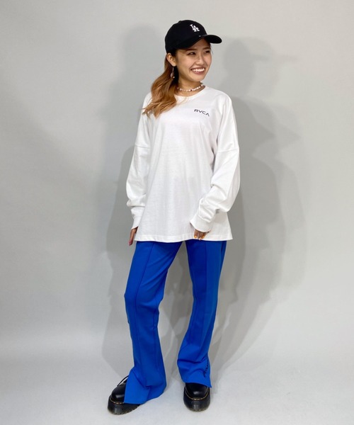 RVCA（ルーカ）の「RVCA/ルーカ   ビッグシルエット   バックプリントロゴロンT/ロングスリーブTEE   BC043-055（Tシャツ/カットソー・レディース・グリーン/ホワイト/ブラック・S/XS/M）」の13枚目の写真