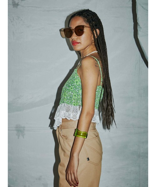 PAMEO POSE（パメオポーズ）の「Flower Queen Cami（キャミソール・レディース・グリーン/オレンジ・FREE）」の3枚目の写真