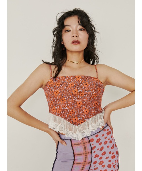 PAMEO POSE（パメオポーズ）の「Flower Queen Cami（キャミソール・レディース・グリーン/オレンジ・FREE）」の17枚目の写真