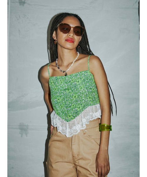 PAMEO POSE（パメオポーズ）の「Flower Queen Cami（キャミソール・レディース・グリーン/オレンジ・FREE）」の22枚目の写真