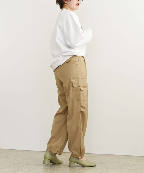 palm RICHE(ポームリシュ)の「レディーライクカーゴパンツ(カーゴパンツ・レディース・ブラック/ライトグリーン/ライトベージュ・M)」の13枚目の写真