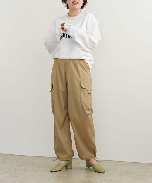 palm RICHE(ポームリシュ)の「レディーライクカーゴパンツ(カーゴパンツ・レディース・ブラック/ライトグリーン/ライトベージュ・M)」の11枚目の写真