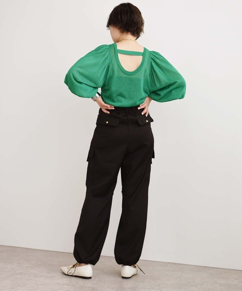 palm RICHE(ポームリシュ)の「レディーライクカーゴパンツ(カーゴパンツ・レディース・ブラック/ライトグリーン/ライトベージュ・M)」の20枚目の写真