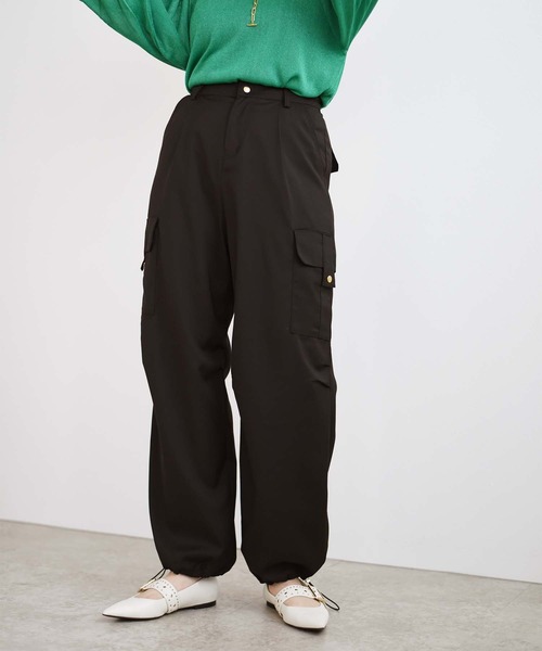 palm RICHE(ポームリシュ)の「レディーライクカーゴパンツ(カーゴパンツ・レディース・ブラック/ライトグリーン/ライトベージュ・M)」の21枚目の写真