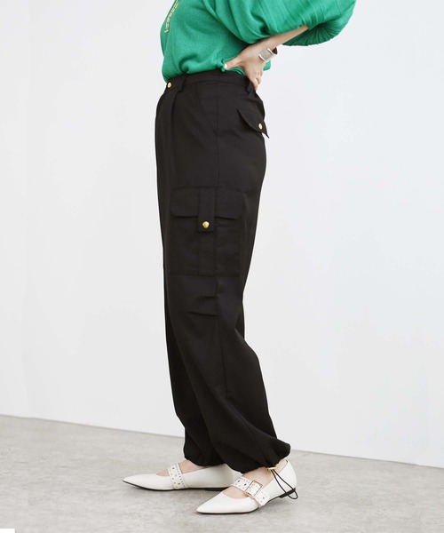 palm RICHE(ポームリシュ)の「レディーライクカーゴパンツ(カーゴパンツ・レディース・ブラック/ライトグリーン/ライトベージュ・M)」の22枚目の写真