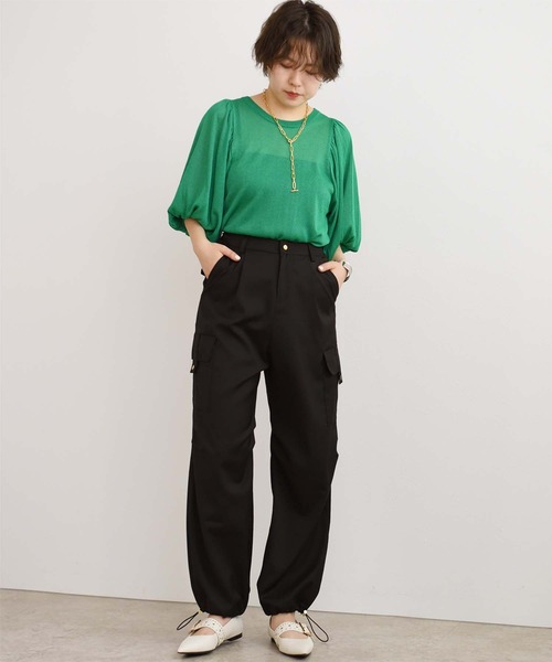 palm RICHE(ポームリシュ)の「レディーライクカーゴパンツ(カーゴパンツ・レディース・ブラック/ライトグリーン/ライトベージュ・M)」の17枚目の写真