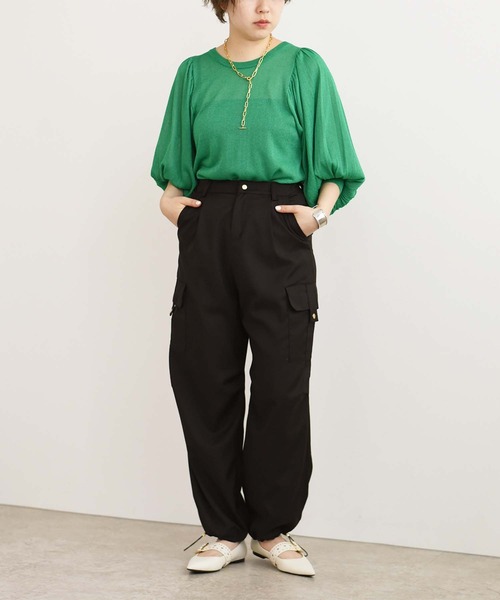 palm RICHE(ポームリシュ)の「レディーライクカーゴパンツ(カーゴパンツ・レディース・ブラック/ライトグリーン/ライトベージュ・M)」の18枚目の写真