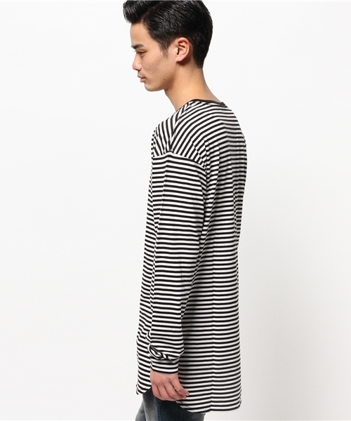 WEGO（ウィゴー）の「WEGO/ロングラウンドカットソー（Tシャツ/カットソー・メンズ・ブラック/ブラック系その他/杢グレー/ホワイト・LARGE/MEDIUM）」の10枚目の写真