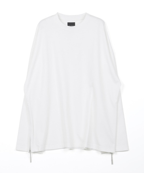 G.O.C（ジーオーシー）の「サイドジップルーズシルキーポンチロンT（Tシャツ/カットソー・メンズ・ホワイト/チャコールグレー/ブラック・MEDIUM/LARGE）」の8枚目の写真