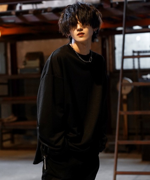 G.O.C（ジーオーシー）の「サイドジップルーズシルキーポンチロンT（Tシャツ/カットソー・メンズ・ホワイト/チャコールグレー/ブラック・MEDIUM/LARGE）」の9枚目の写真