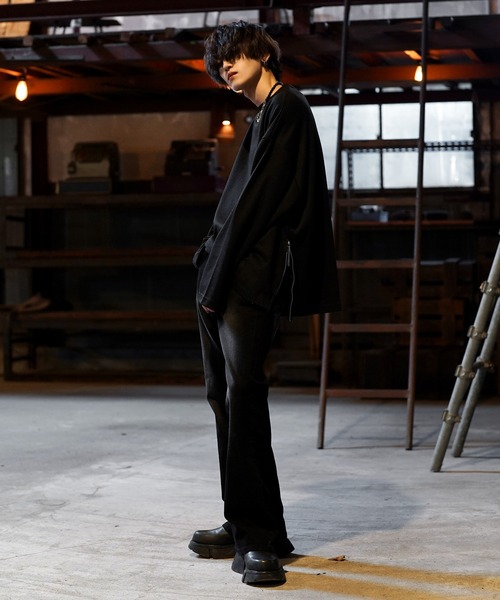 G.O.C（ジーオーシー）の「サイドジップルーズシルキーポンチロンT（Tシャツ/カットソー・メンズ・ホワイト/チャコールグレー/ブラック・MEDIUM/LARGE）」の10枚目の写真