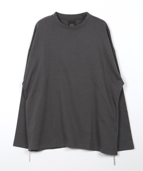G.O.C（ジーオーシー）の「サイドジップルーズシルキーポンチロンT（Tシャツ/カットソー・メンズ・ホワイト/チャコールグレー/ブラック・MEDIUM/LARGE）」の16枚目の写真