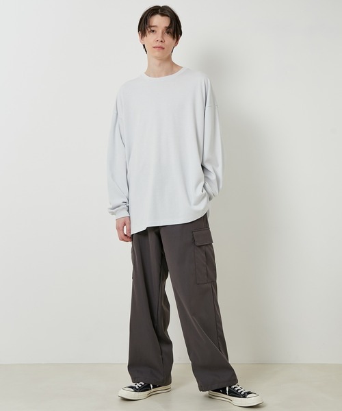 JUNRED（ジュンレッド）の「ソフティーポンチロングスリーブTシャツ（Tシャツ/カットソー・メンズ・ホワイト/チャコールグレー/ライトグレー/グリーン・M/L/LL）」の15枚目の写真