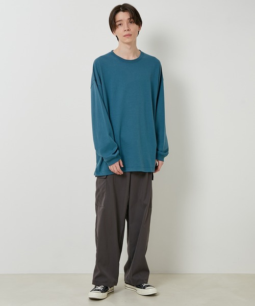 JUNRED（ジュンレッド）の「ソフティーポンチロングスリーブTシャツ（Tシャツ/カットソー・メンズ・ホワイト/チャコールグレー/ライトグレー/グリーン・M/L/LL）」の19枚目の写真