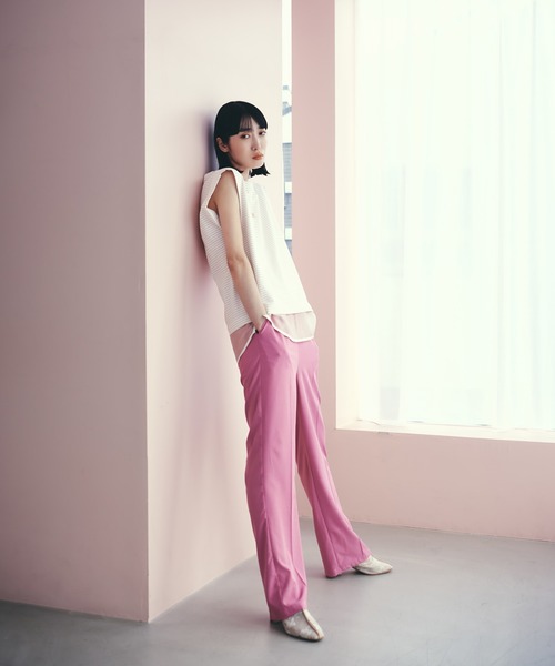 LAYMEE（レイミー）の「Centre pants / セントレパンツ（その他パンツ・レディース・カーキ/ピンク/アイボリー・FREE）」の3枚目の写真