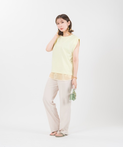 LAYMEE（レイミー）の「Centre pants / セントレパンツ（その他パンツ・レディース・カーキ/ピンク/アイボリー・FREE）」の5枚目の写真