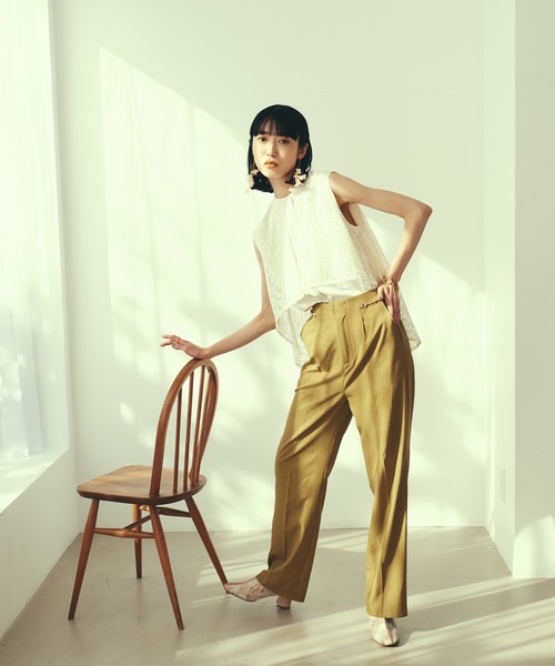 LAYMEE（レイミー）の「Centre pants / セントレパンツ（その他パンツ・レディース・カーキ/ピンク/アイボリー・FREE）」の14枚目の写真