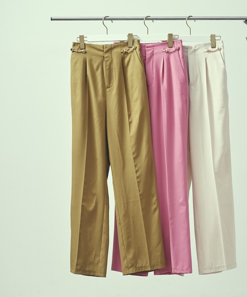 LAYMEE（レイミー）の「Centre pants / セントレパンツ（その他パンツ・レディース・カーキ/ピンク/アイボリー・FREE）」の6枚目の写真