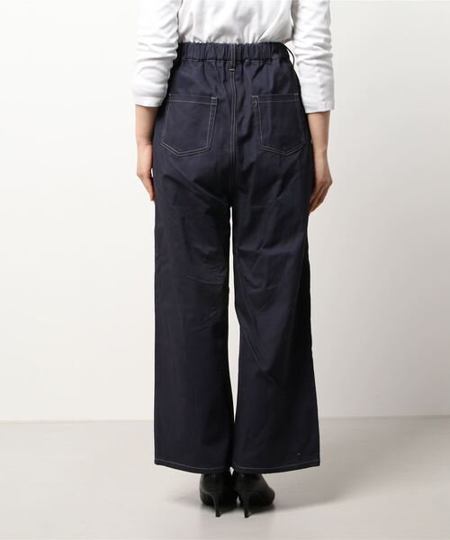 Samansa Mos2（サマンサ モスモス）の「配色ステッチストレートパンツ（その他パンツ・レディース・ベージュ/ネイビー/オフホワイト・ﾌﾘ-）」の6枚目の写真