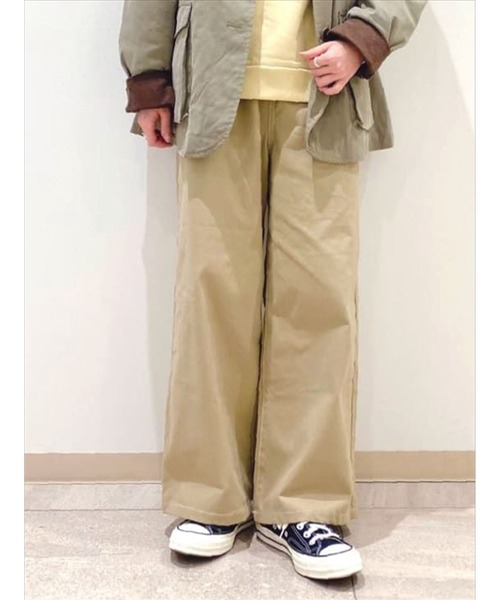 Samansa Mos2（サマンサ モスモス）の「配色ステッチストレートパンツ（その他パンツ・レディース・ベージュ/ネイビー/オフホワイト・ﾌﾘ-）」の2枚目の写真