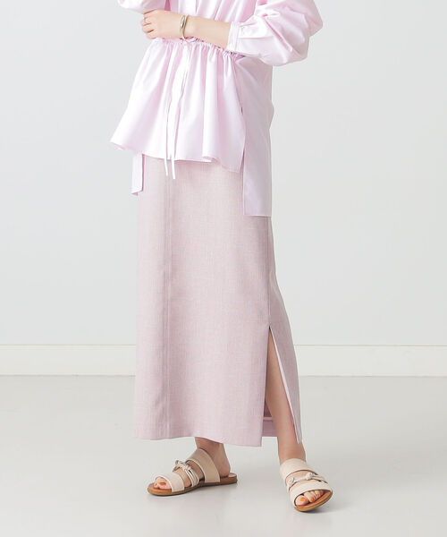 BEAMS LIGHTS（ビームスライツ）の「BEAMS LIGHTS / リネン調 スリット スカート（スカート・レディース・ブラウン/ピンク・38/36）」の11枚目の写真