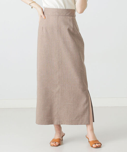 BEAMS LIGHTS（ビームスライツ）の「BEAMS LIGHTS / リネン調 スリット スカート（スカート・レディース・ブラウン/ピンク・38/36）」の13枚目の写真