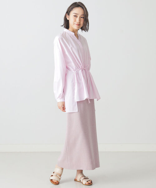 BEAMS LIGHTS（ビームスライツ）の「BEAMS LIGHTS / リネン調 スリット スカート（スカート・レディース・ブラウン/ピンク・38/36）」の7枚目の写真