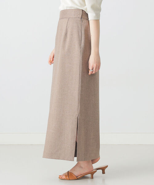 BEAMS LIGHTS（ビームスライツ）の「BEAMS LIGHTS / リネン調 スリット スカート（スカート・レディース・ブラウン/ピンク・38/36）」の6枚目の写真