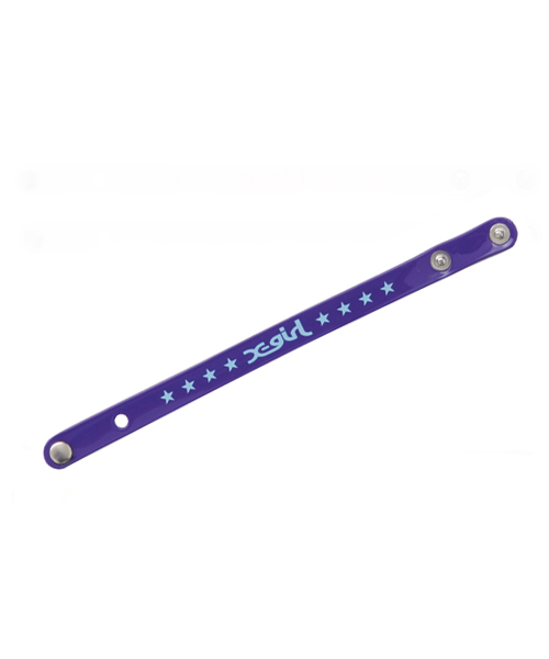 X-girl（エックスガール）の「【mini3月号掲載】XGIRL VINYL WRISTBAND（バングル/リストバンド・レディース・ホワイト/ブラック/レッド/ピンク/パープル/イエロー/クリア・ONE SIZE）」の4枚目の写真