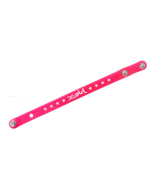 X-girl（エックスガール）の「【mini3月号掲載】XGIRL VINYL WRISTBAND（バングル/リストバンド・レディース・ホワイト/ブラック/レッド/ピンク/パープル/イエロー/クリア・ONE SIZE）」の6枚目の写真